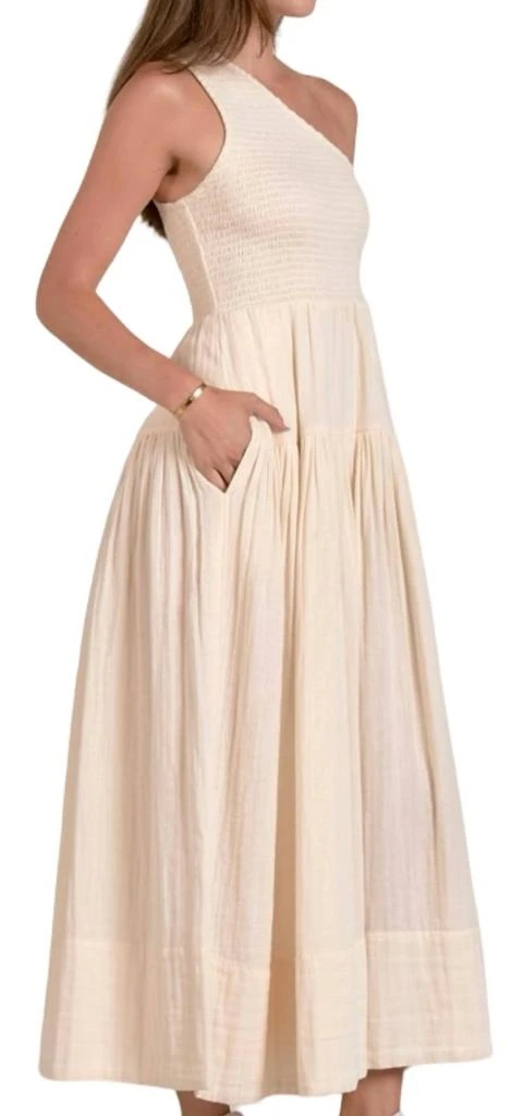 open lace back dress ZESICA One Shoulder Sleeveless Smocked Boho Floral Midi Dress  zesica