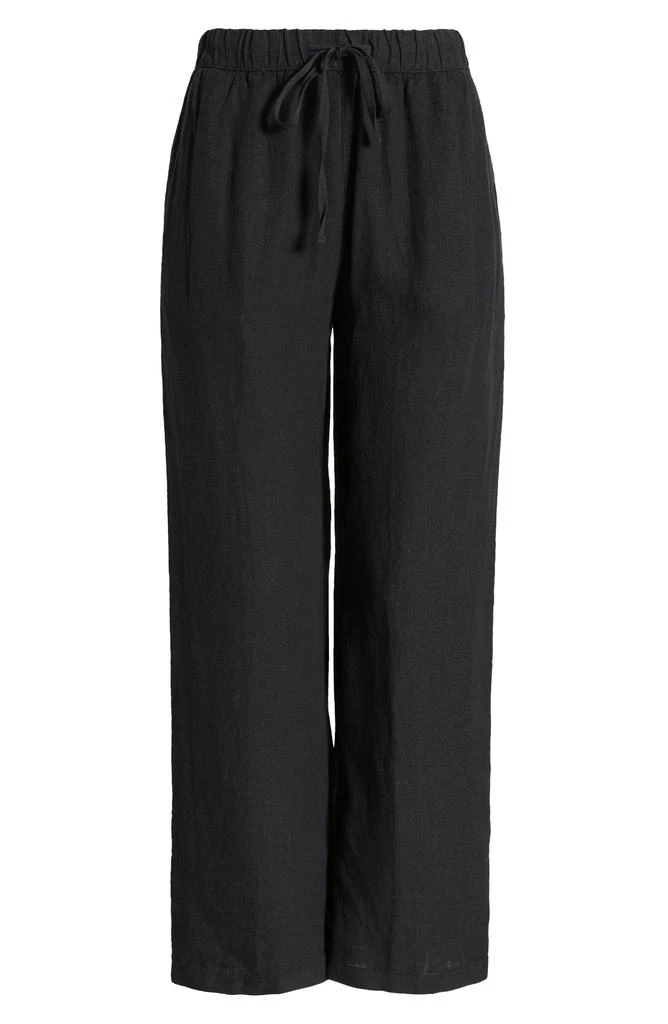 Caslon Drawstring Straight Leg Linen Pants 6