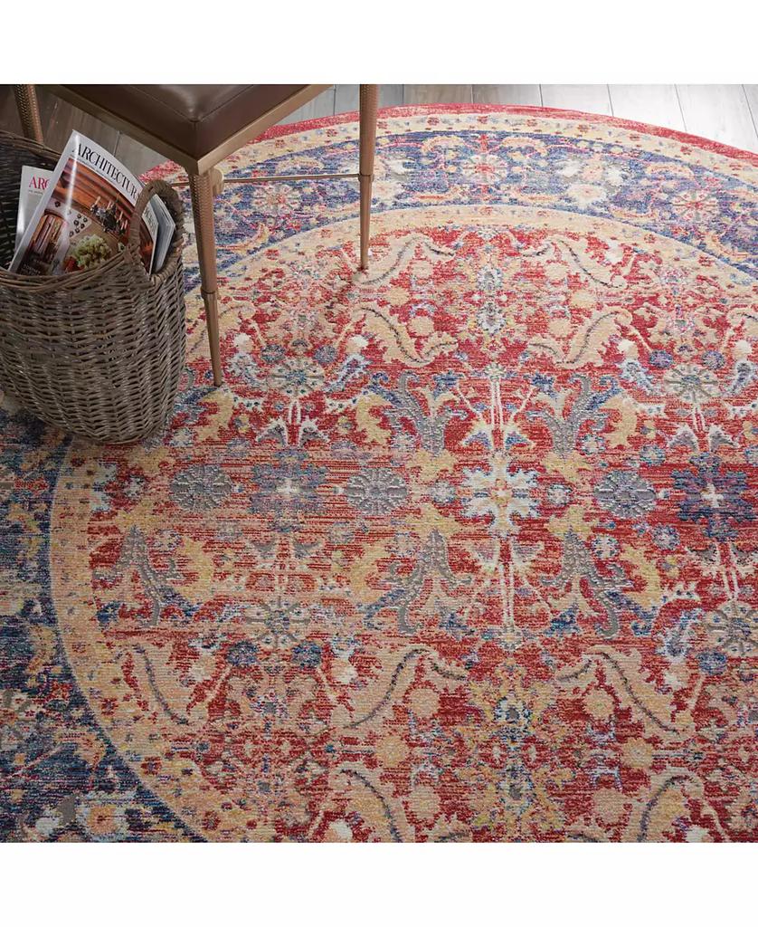 Nourison Ankara Global ANR02 Red 6' Round Rug