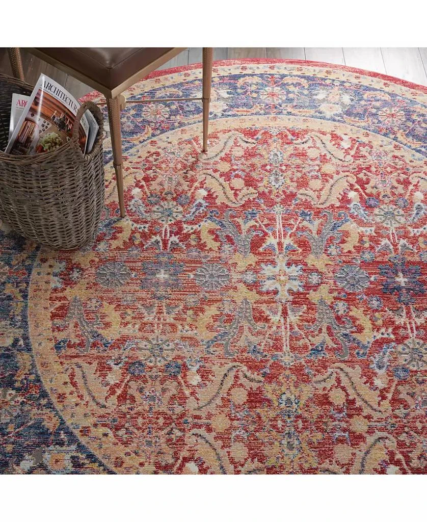 Nourison Ankara Global ANR02 Red 4' Round Rug 2