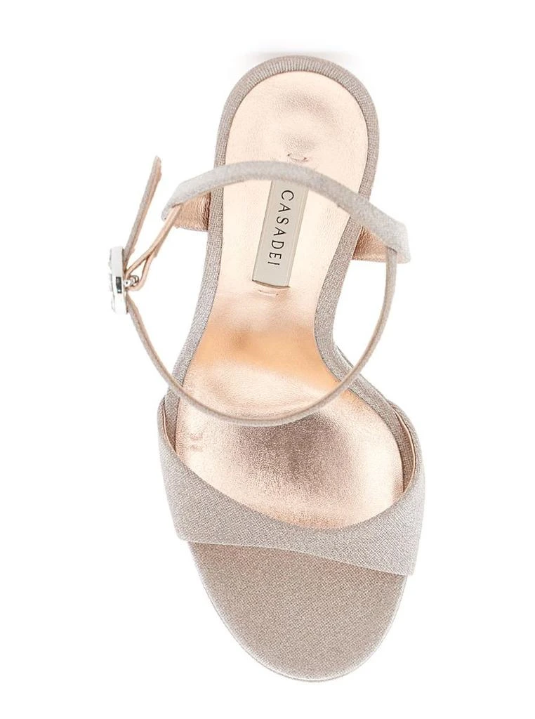 CASADEI 'Michelle' Grey Heeled Sandals With Clamp Detail On The Strap In Fabric Woman 4