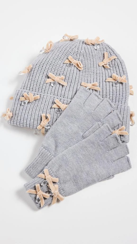 Lele Sadoughi Bow Embellished Fingerless Gloves 5
