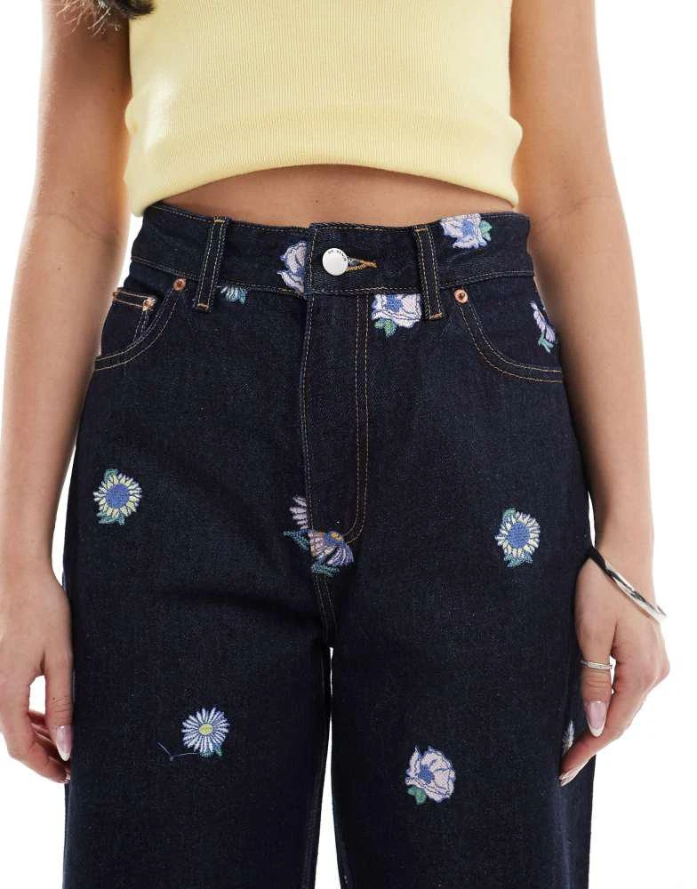 Dr Denim Dr Denim Donna baggy boyfriend jeans with flower embroidery 5