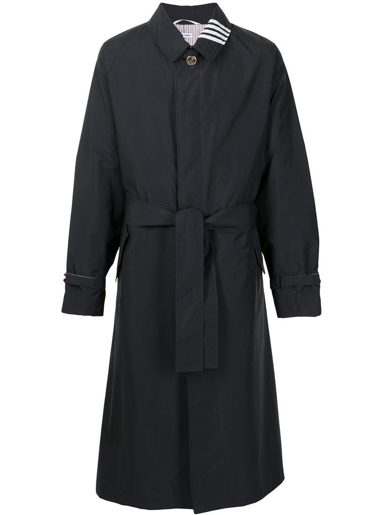 Thom Browne belted trench coat - men -  -  - Blue
