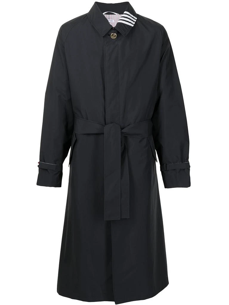 Thom Browne belted trench coat - men -  -  - Blue 1