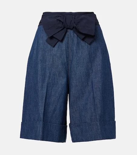 Valentino Bow-detail chambray Bermuda shorts 1