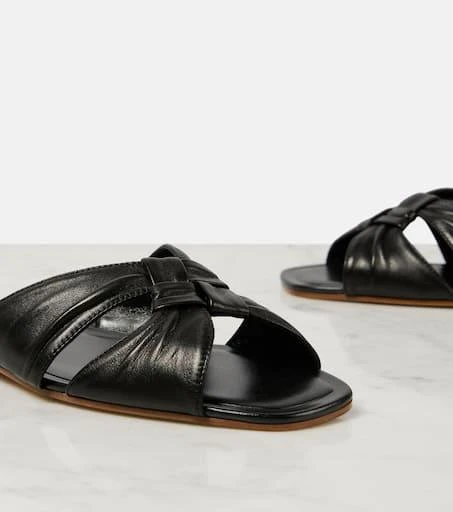 The Row Soft Knot leather slides 6