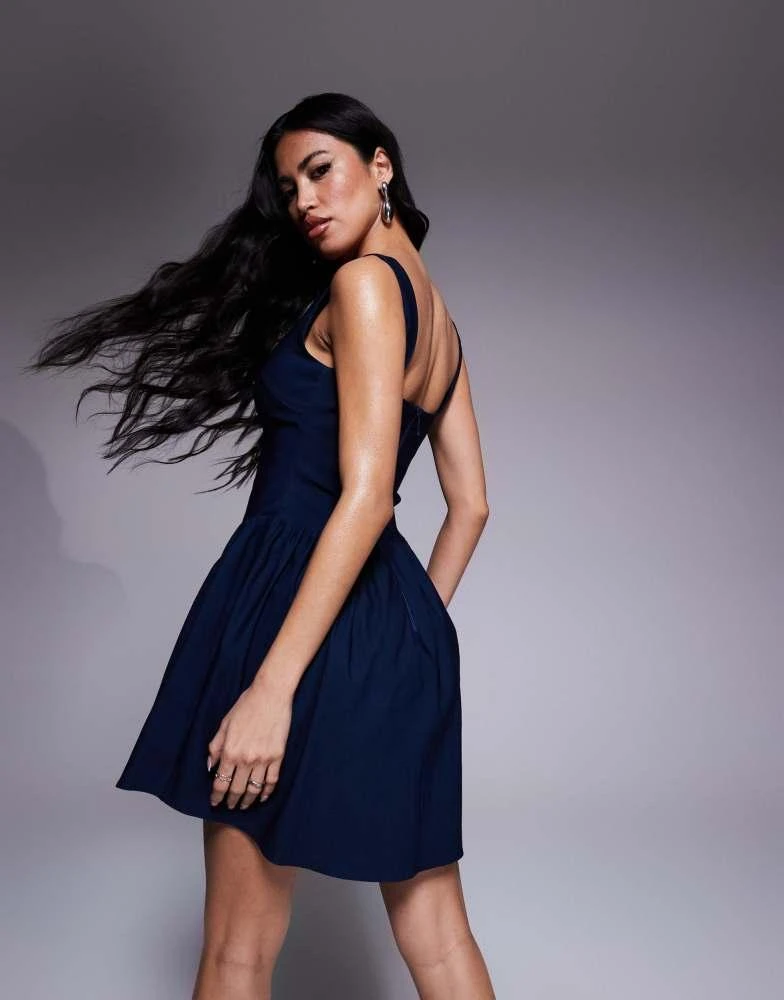 bengaline square neck skater dress Bengaline Square Neck Skater Dress