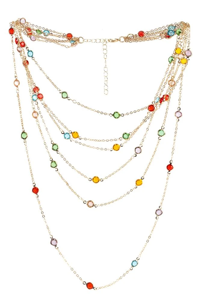 SAACHI Crystal Glass Multi Layer Necklace 1