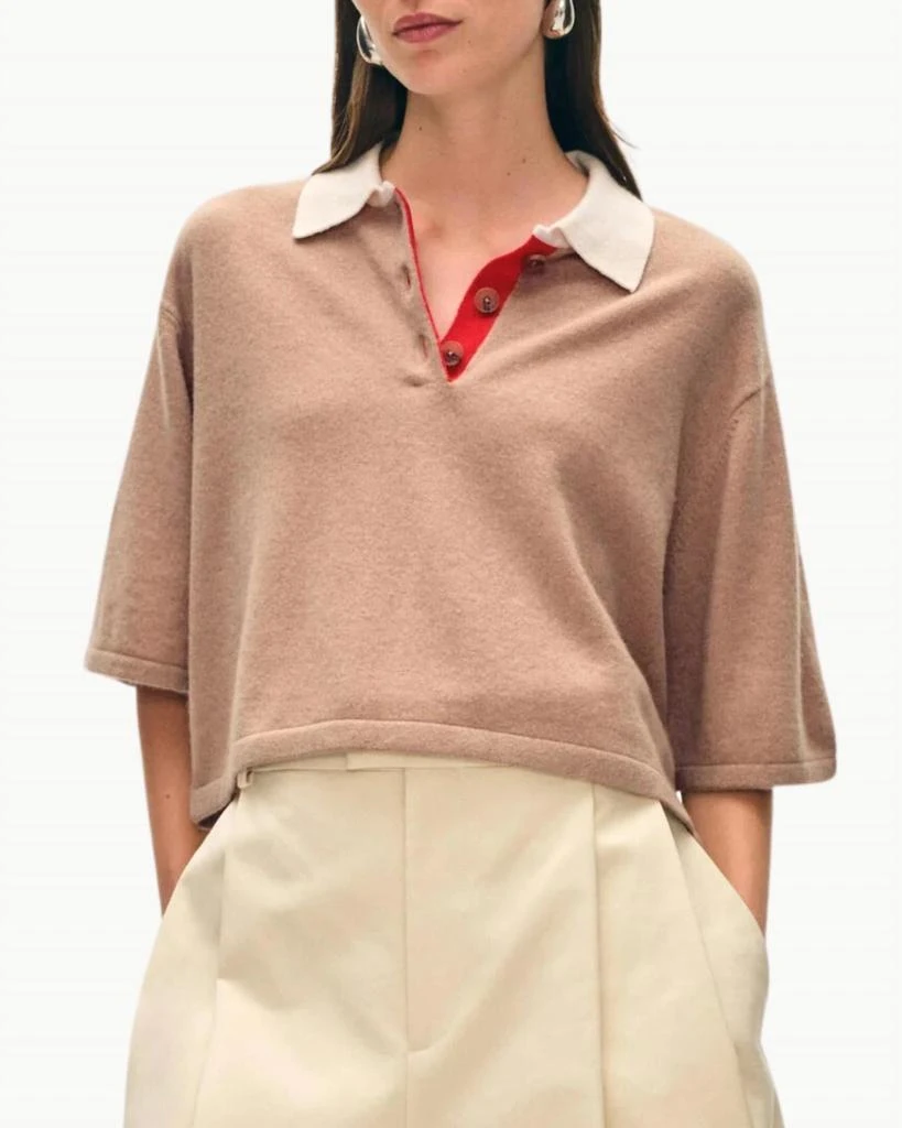White + Warren White + Warren - Cashmere Cropped Polo Shirt 1