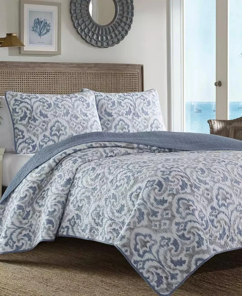 Tommy Bahama Tommy Bahama Cape Verde Smoke Reversible 3-Piece Quilt Set 1