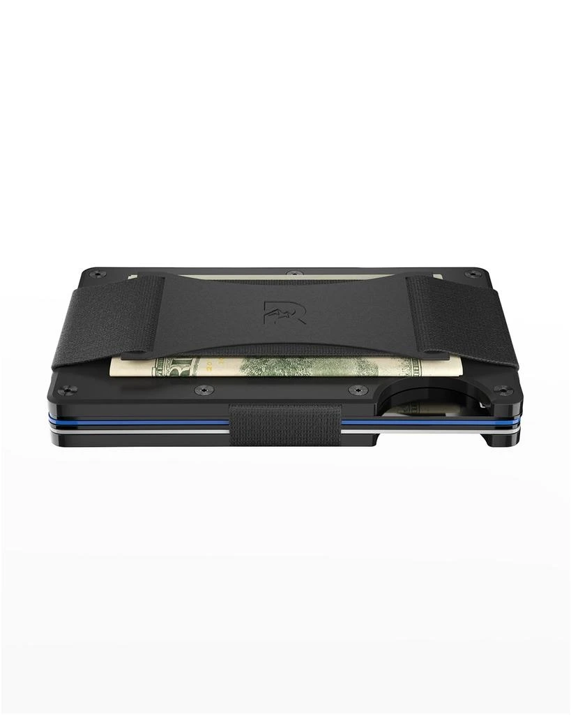The Ridge Men's RFID Cash Strap Metal Wallet, Matte Black Titanium 2