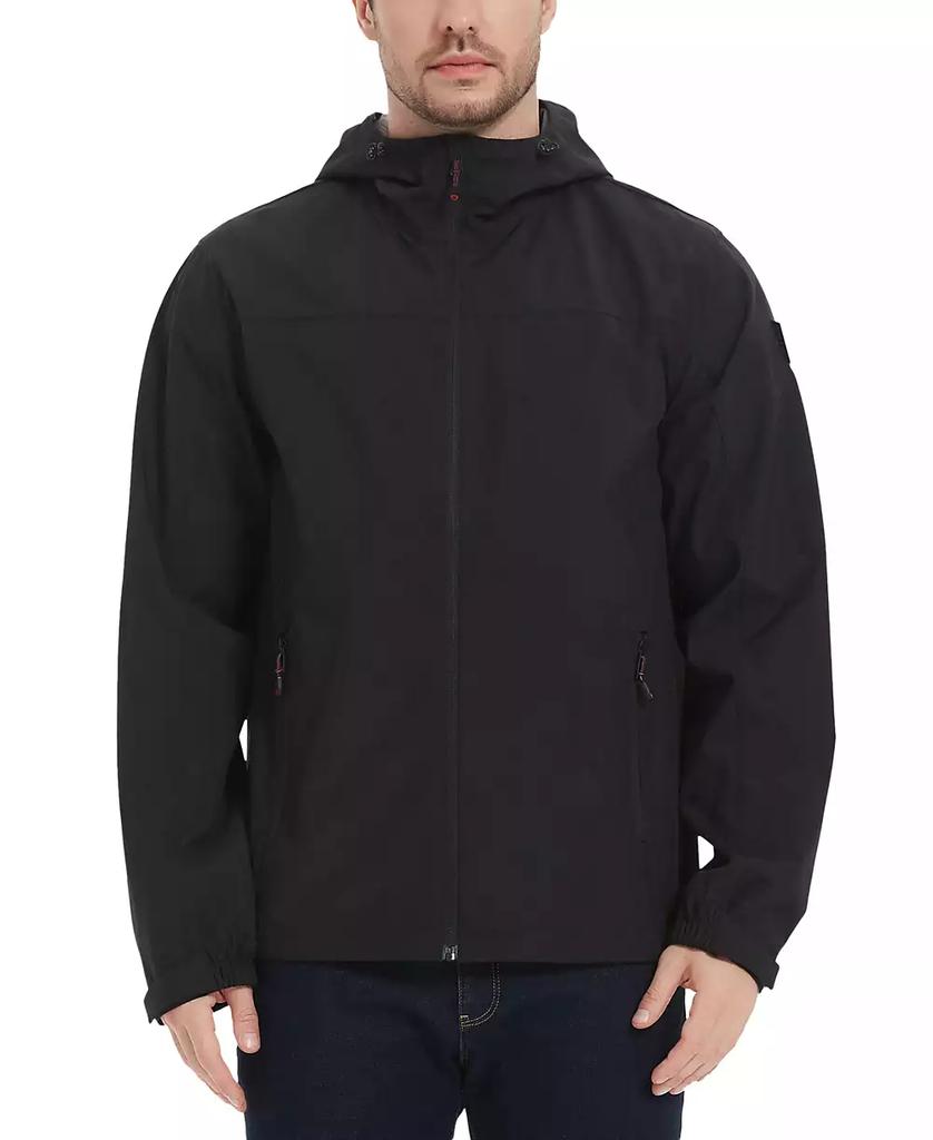 HAWKE & CO Men's All-Season Lightweight Stretch Hooded Rain Jacket