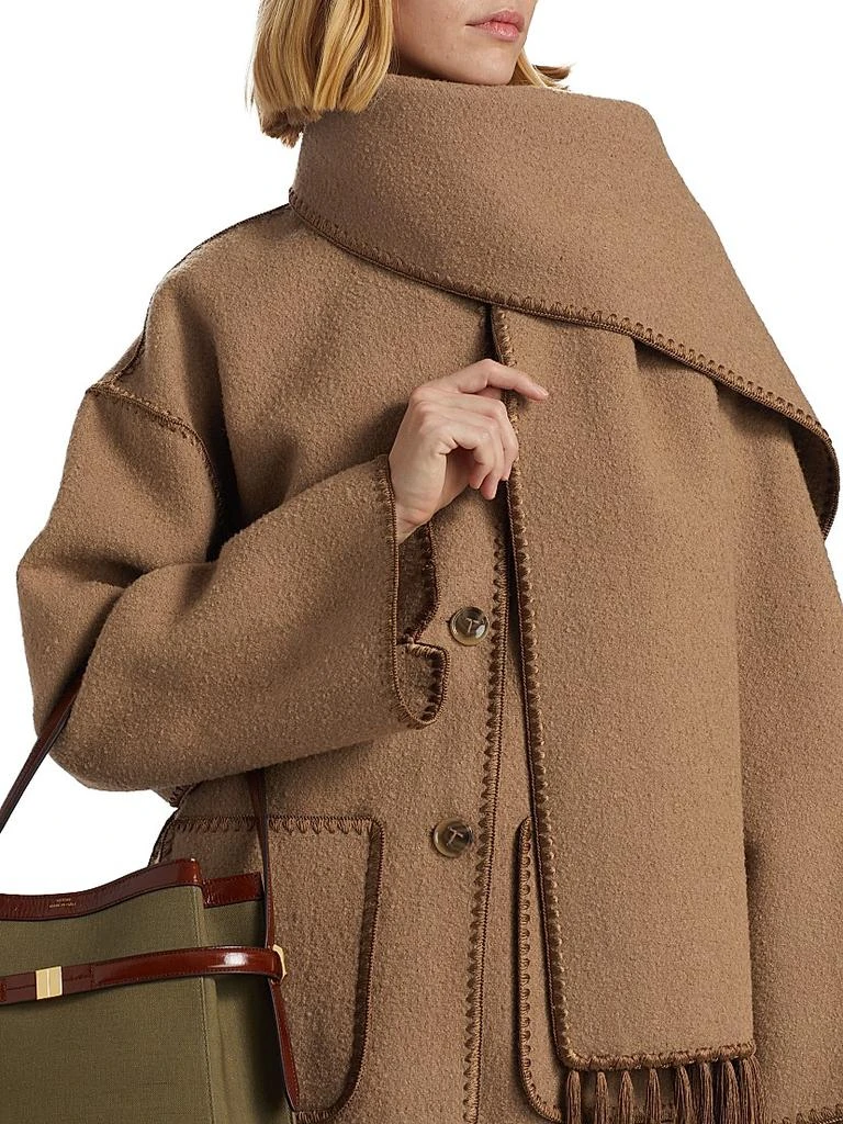 Totême Embroidered Wool-Blend Scarf Jacket 6