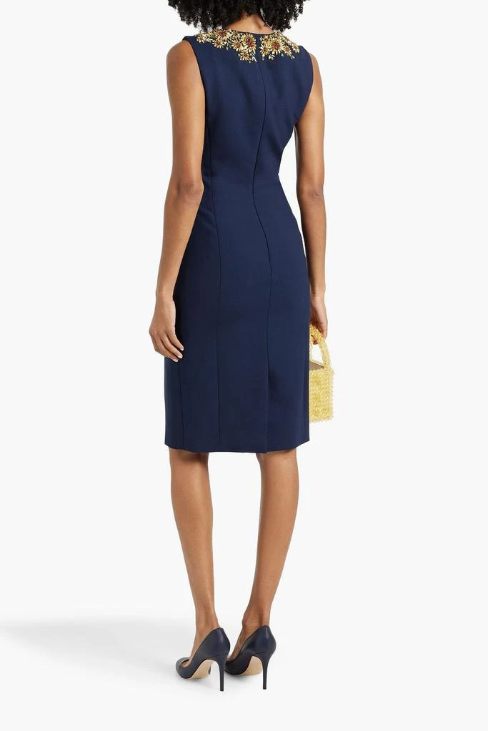 Oscar de la Renta Crystal-embellished wool-blend dress 3