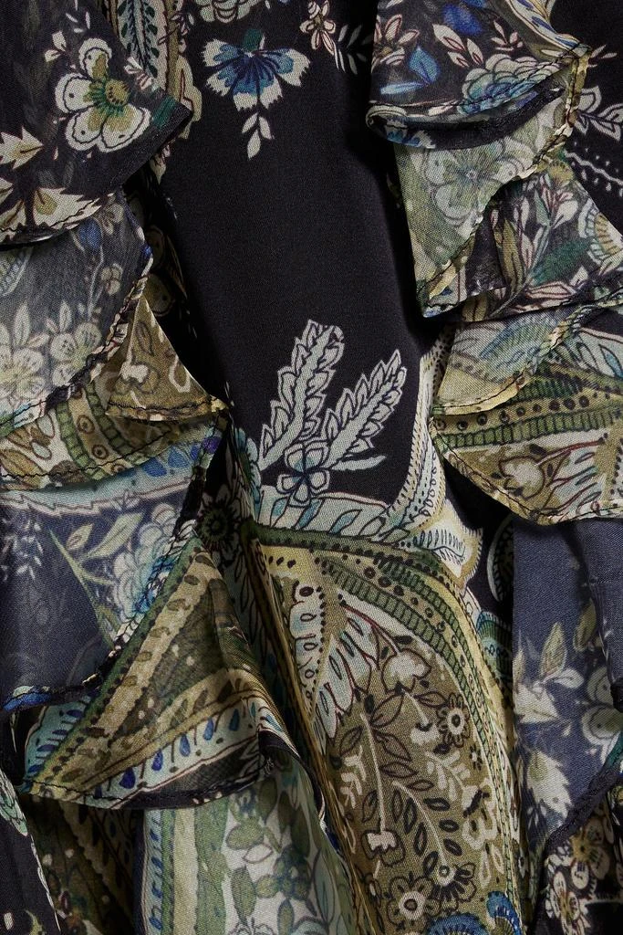 MIKAEL AGHAL Ruffled printed chiffon dress 4
