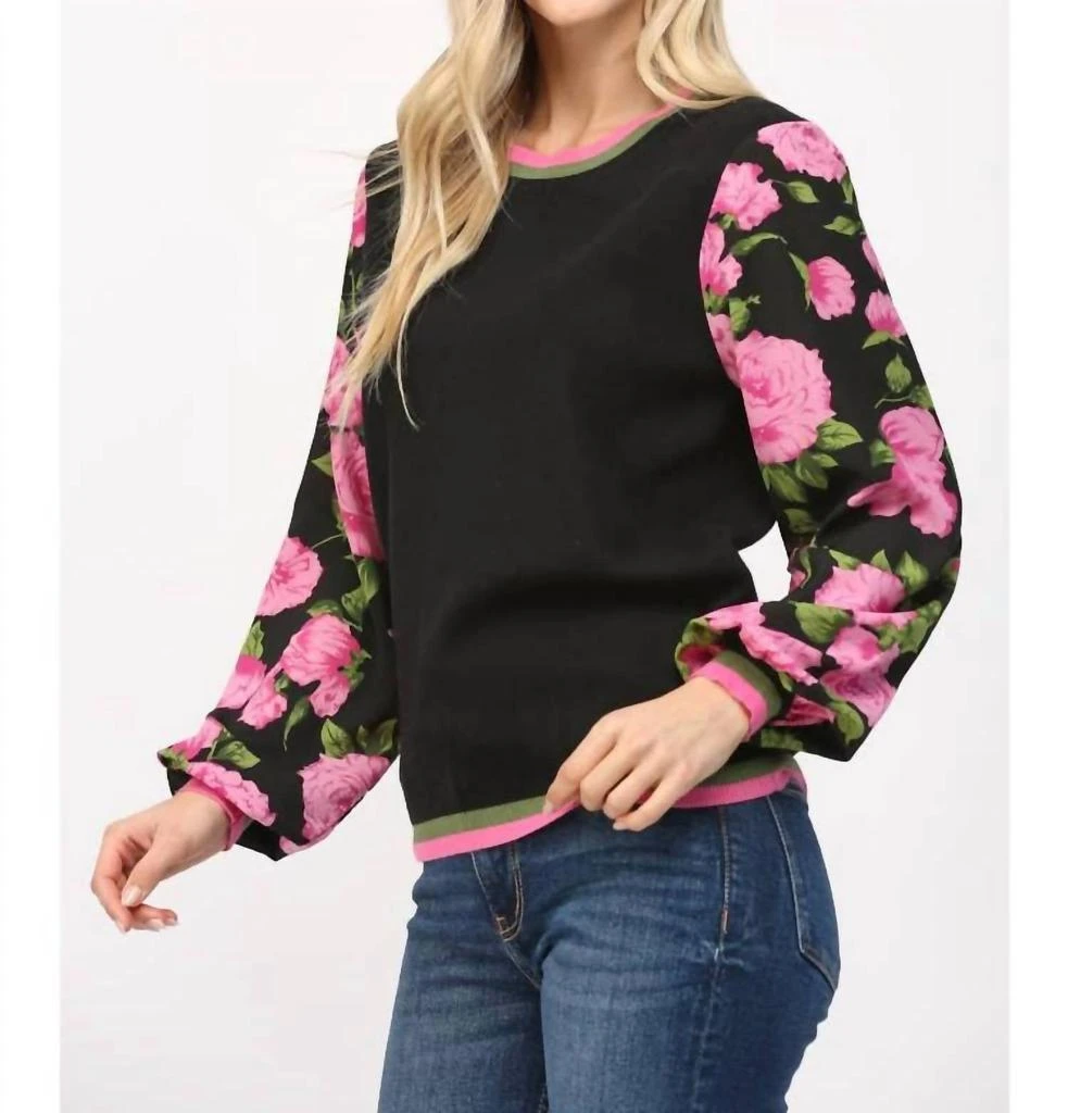 Fate Fate - Crew Neck Floral Sweater 2