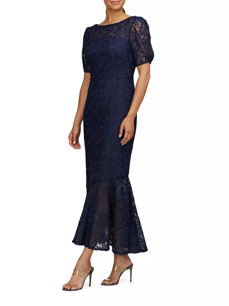 Kay Unger Portia Floral Lace Midi-Dress 4