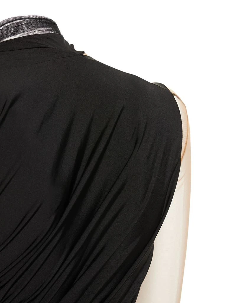 Mugler Ruched Sheer Mesh Cutout Mini Dress 6