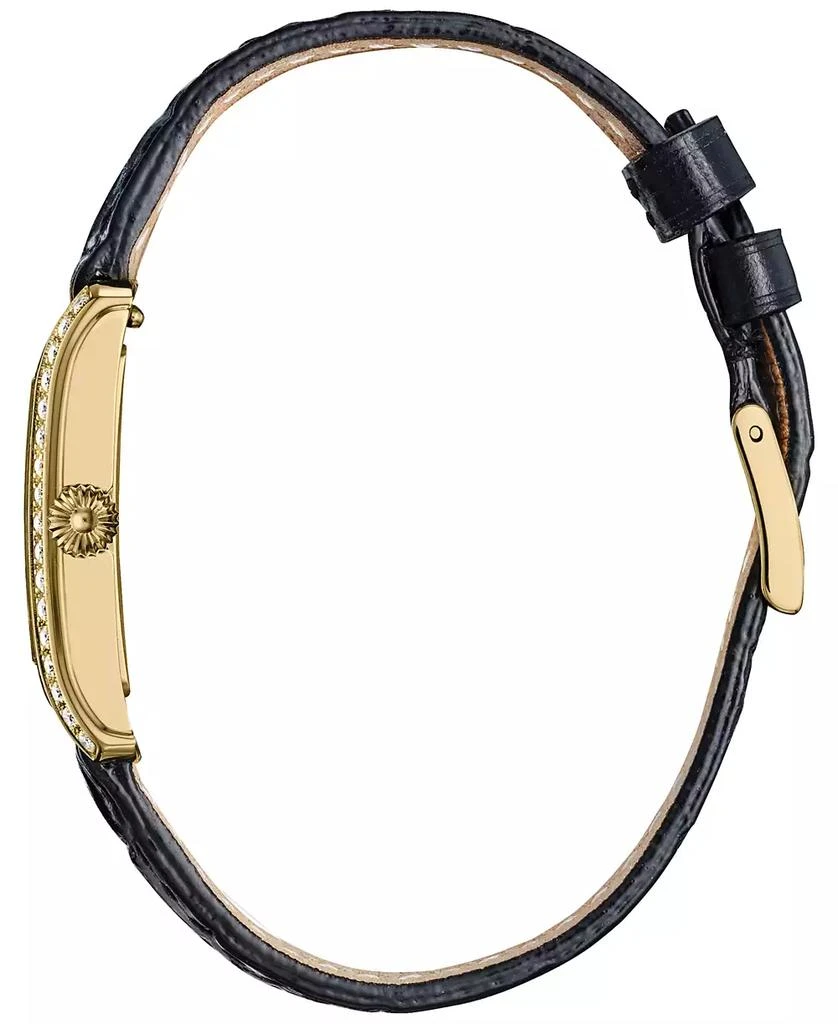 Frederique Constant Women's Swiss Classics Carree Diamond (3/8 ct. t.w.) Black Leather Strap Watch 23mm 2