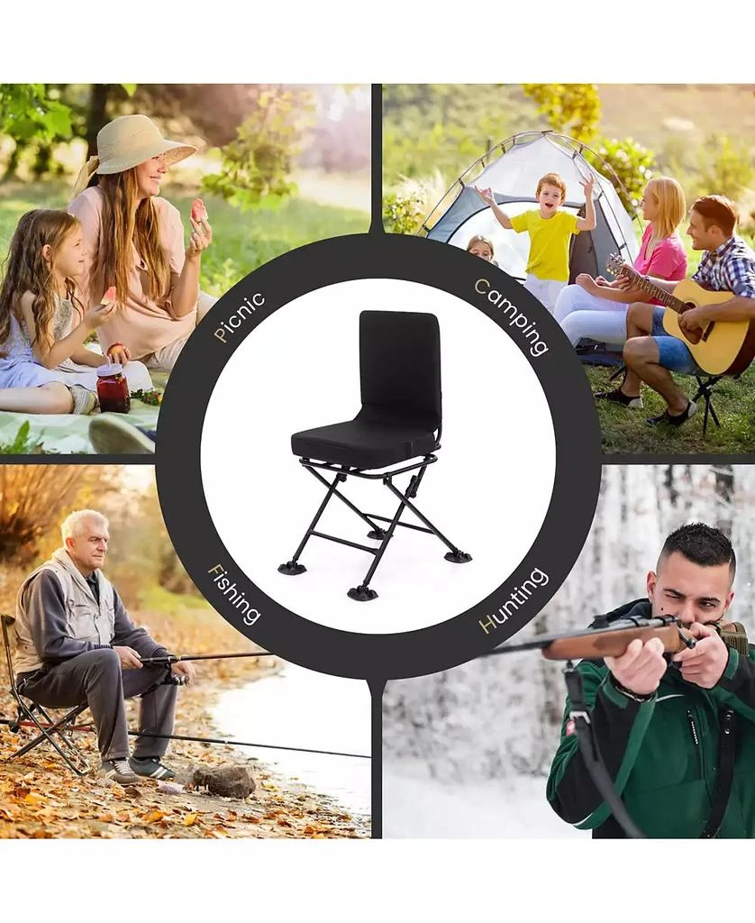 Mecale Swivel Folding Chair with Backrest and Padded Cushion 9