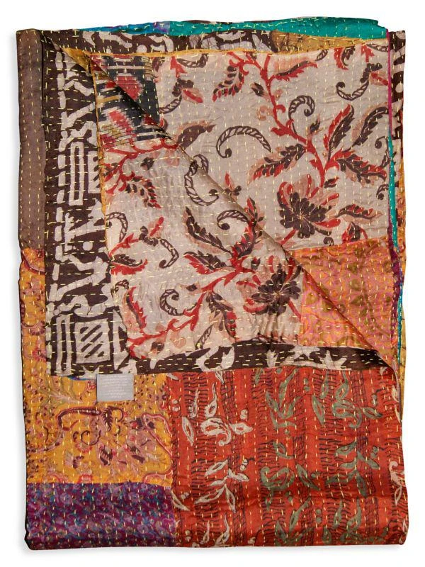 TAJ HOTEL Taj Hotel Kantha Silk Throw 1
