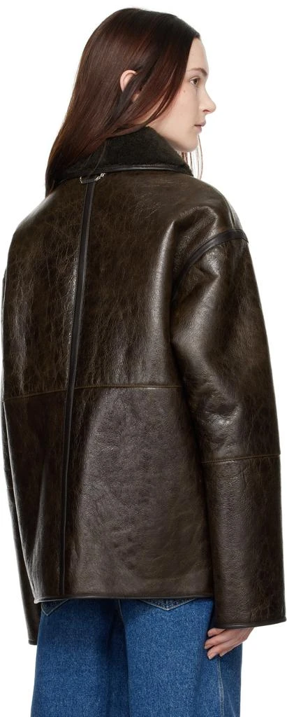 Saks Potts Brown Ada Reversible Leather Jacket 3