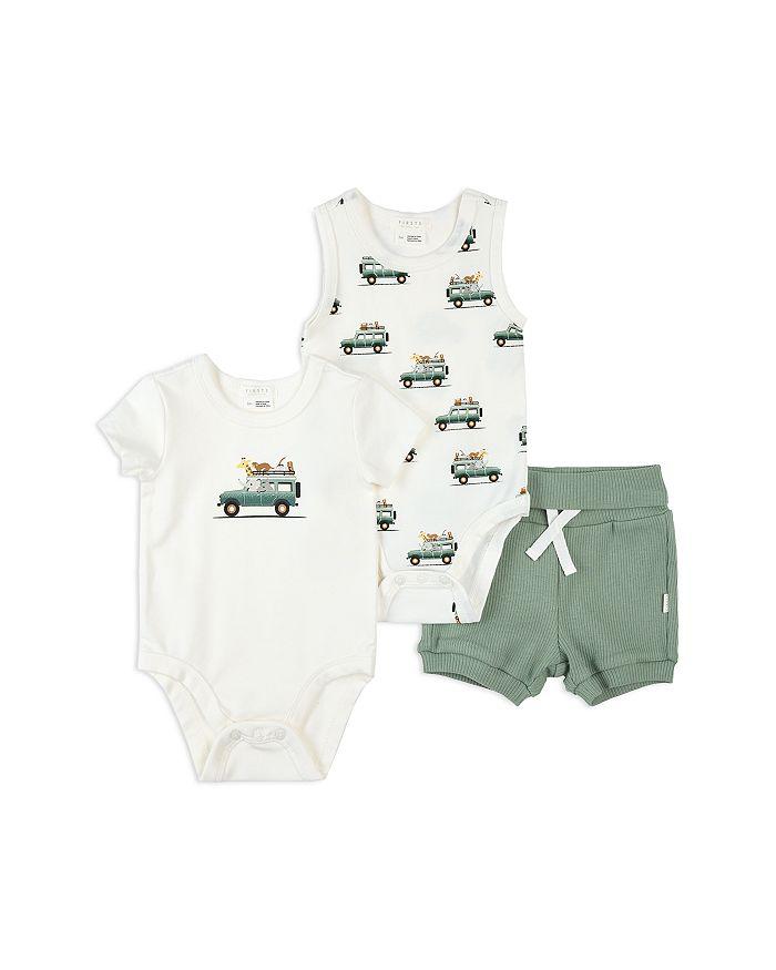 Petit Lem Boys' Safari SUV Bodysuits & Shorts Set - Baby