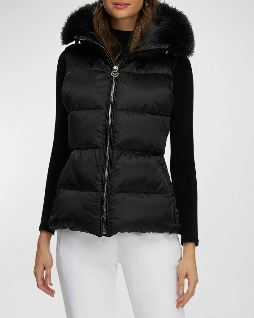 Gorski Apres-Ski Vest With Detachable Toscana Lamb Shearling Hood Trim 4