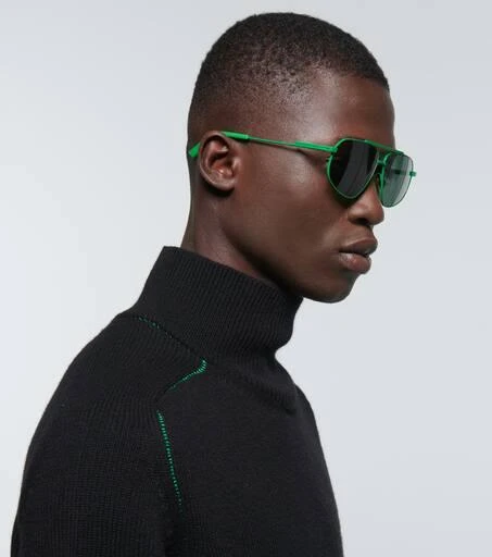 Bottega Veneta Metal-frame aviator sunglasses 2