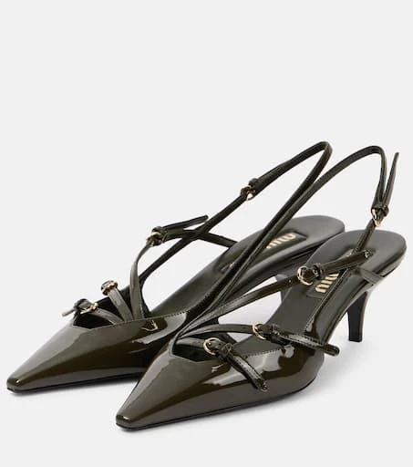 Miu Miu Patent leather slingback pumps 4