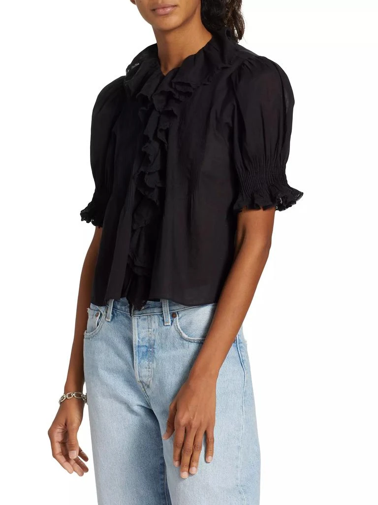 DÔEN Henri Ruffled Puff-Sleeve Top 4