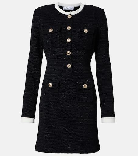 Self Portrait Cotton and wool-blend minidress