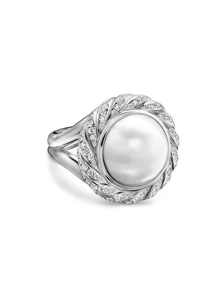 David Yurman Pearl Classics Cable Halo Ring in Sterling Silver 1