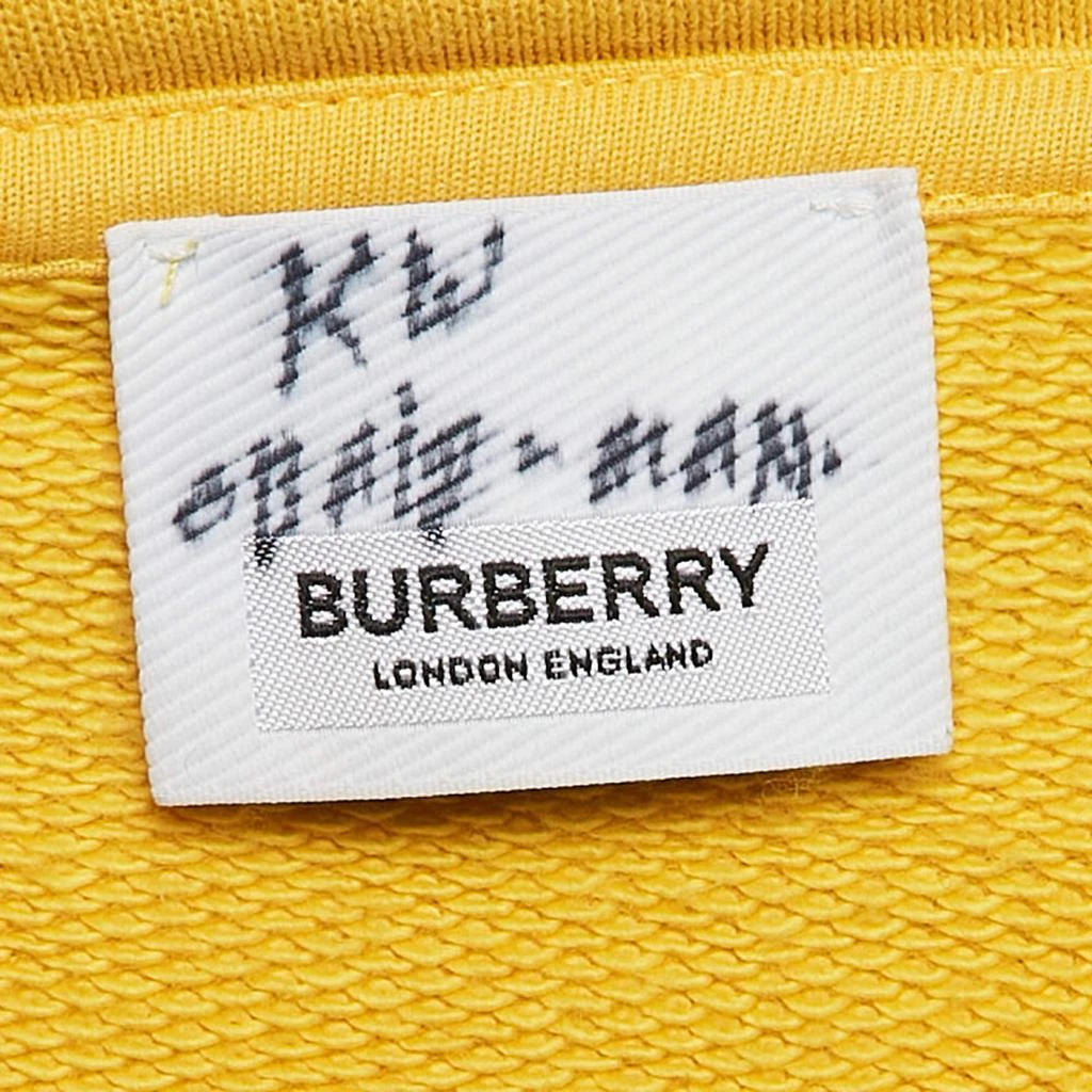 Burberry Burberry Yellow Logo Emboss Print Cotton Robson Hooded Sweatshirt L 6
