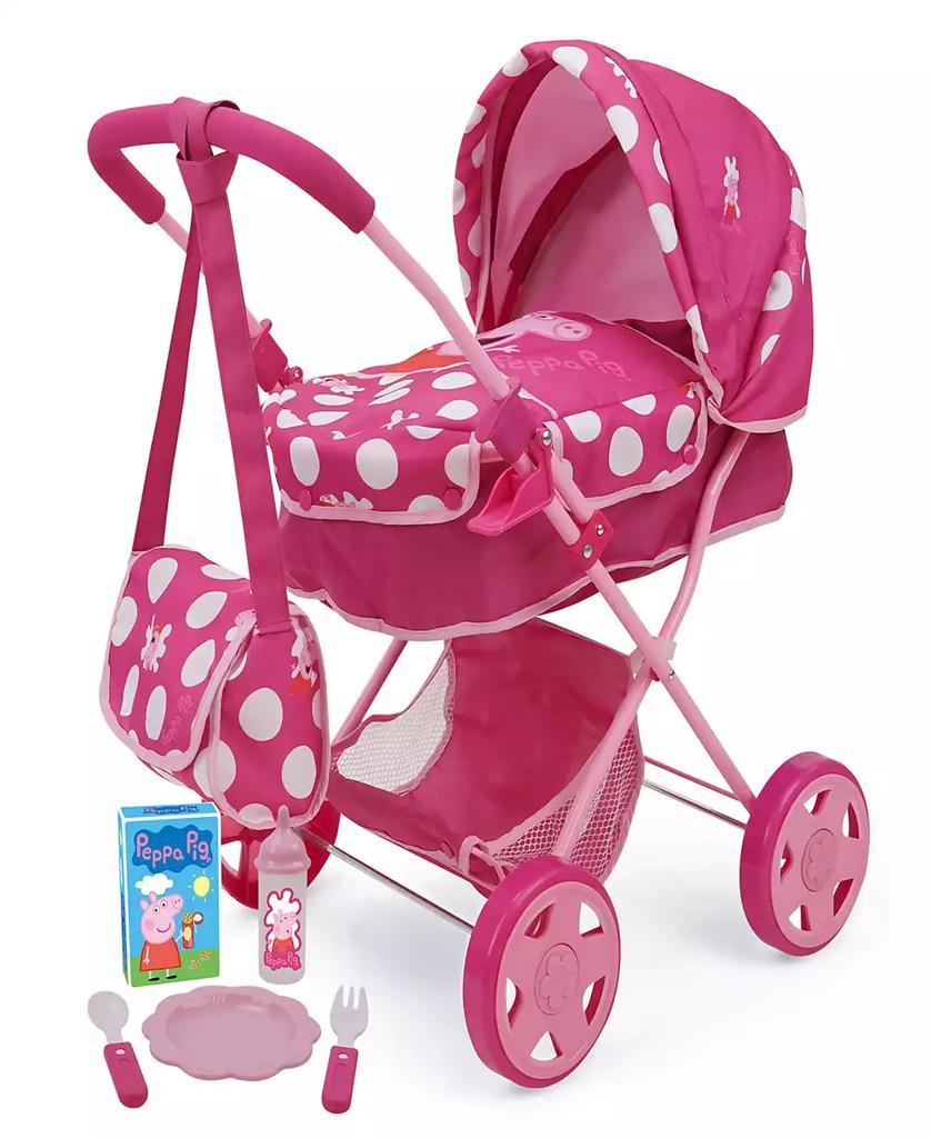 Peppa Pig Baby Classic Pink  White Dots Doll Pram Set