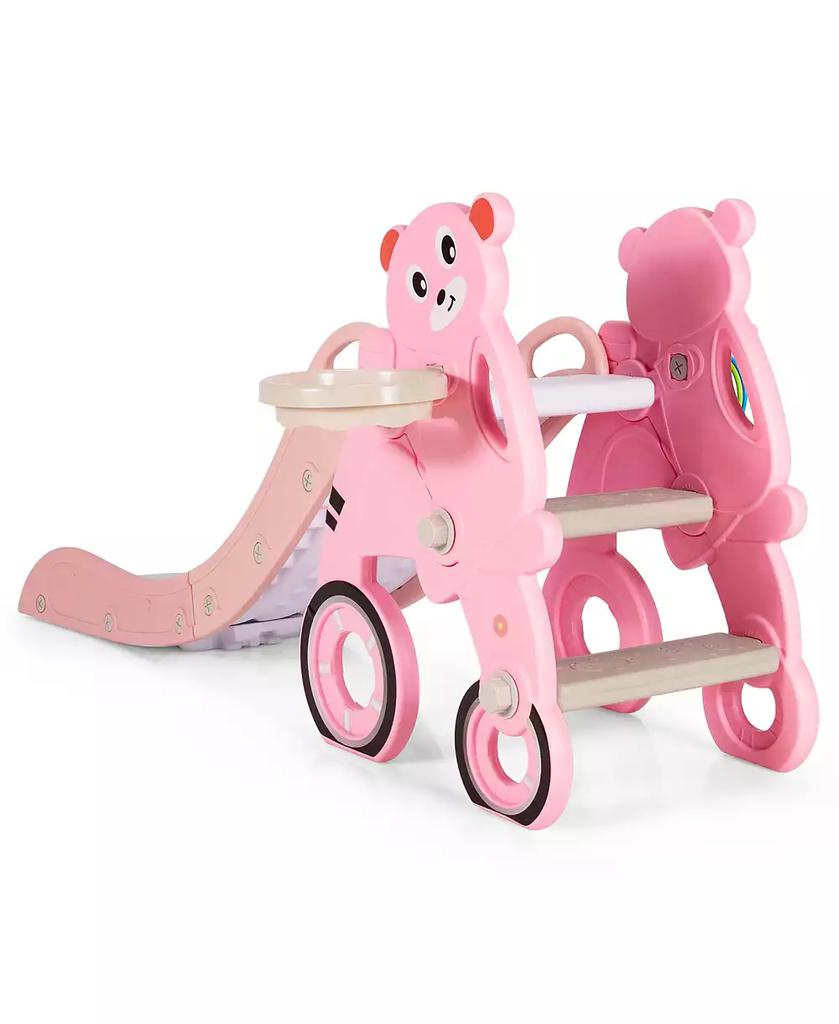 Costway 4 in 1 Foldable Baby Slide Toddler Climber Slide PlaySet w/ Ball