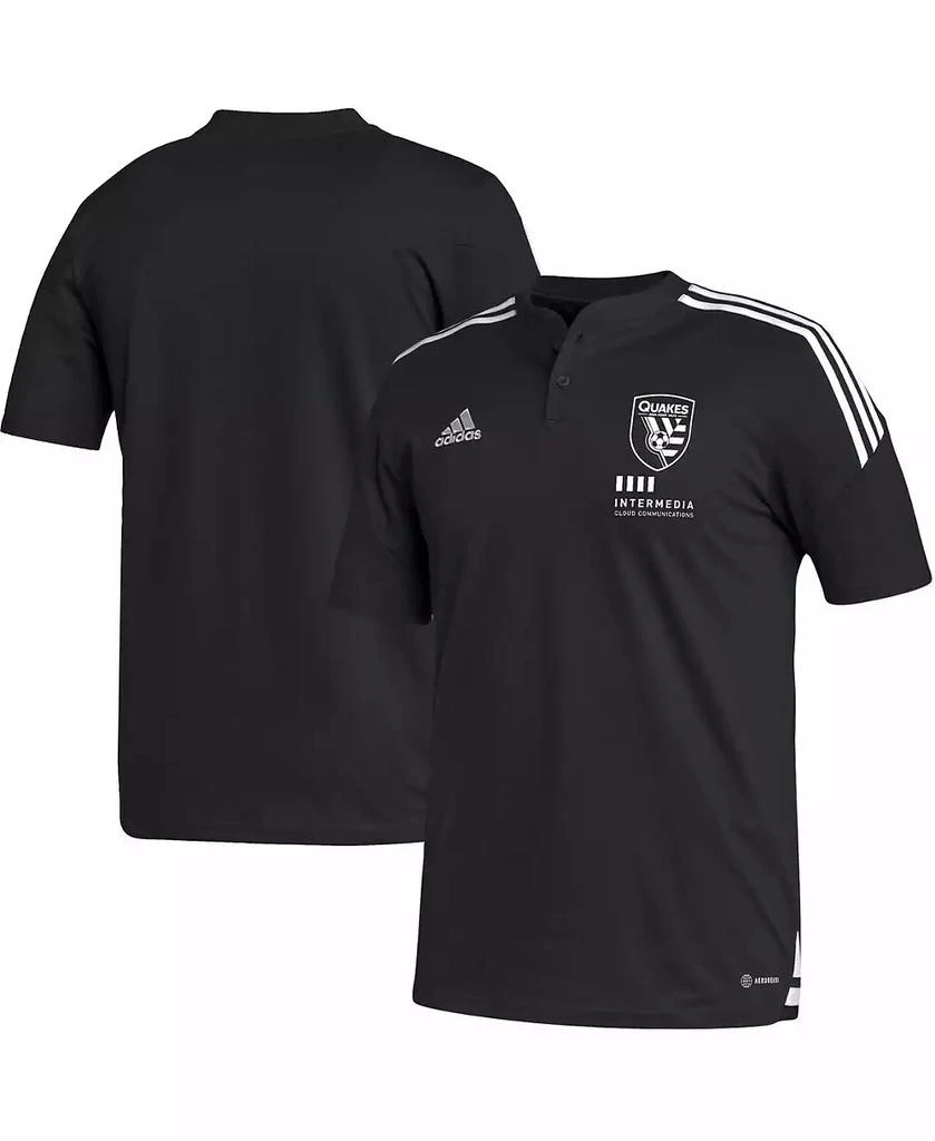 Adidas Men's Black San Jose Earthquakes Henley AEROREADY Polo Shirt 1