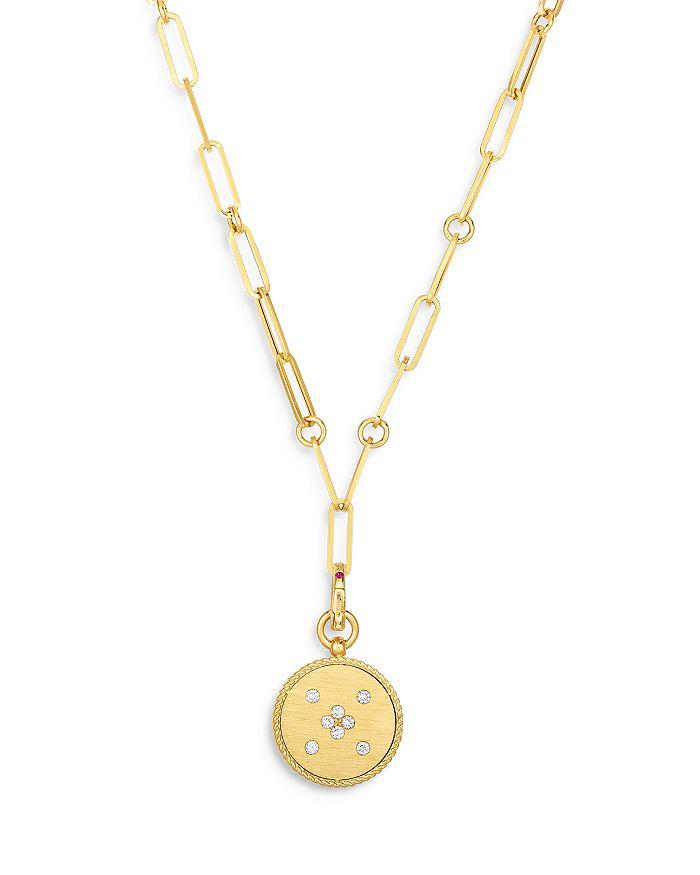 Roberto Coin 18K Yellow Gold Venetian Princess Diamond Medallion Lariat Necklace, 19"