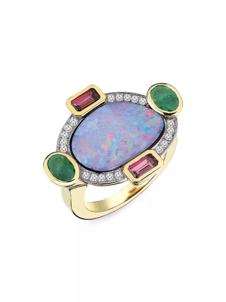 Melis Goral Focus Two-Tone 14K Gold & Multi-Gemstone Ring
