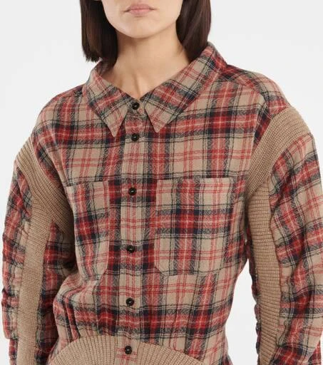 Stella McCartney Checked wool shirt minidress 4