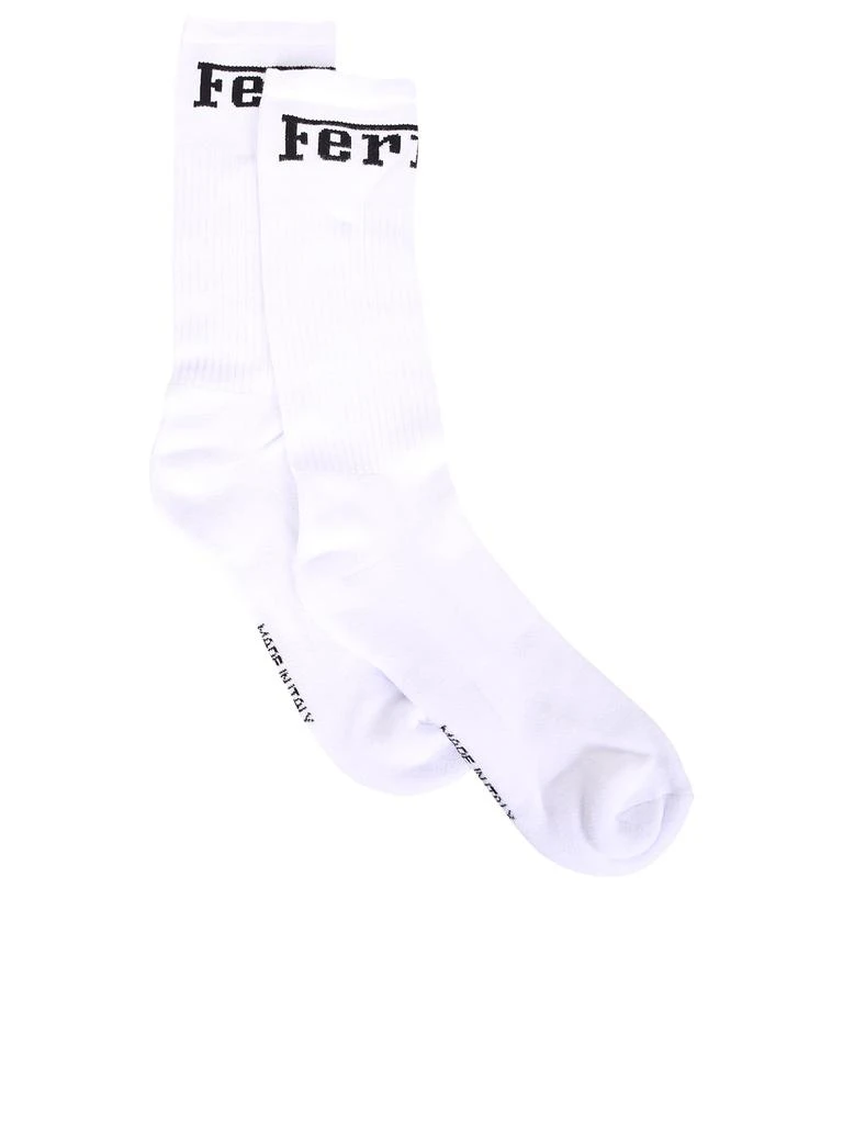 Ferrari White Cotton Blend Socks 1