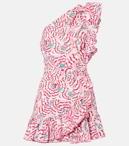 Poupette St Barth Corinne printed one-shoulder minidress 1