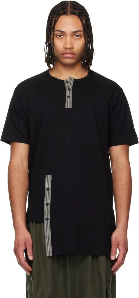 YOHJI YAMAMOTO Black Asymmetrical Henley