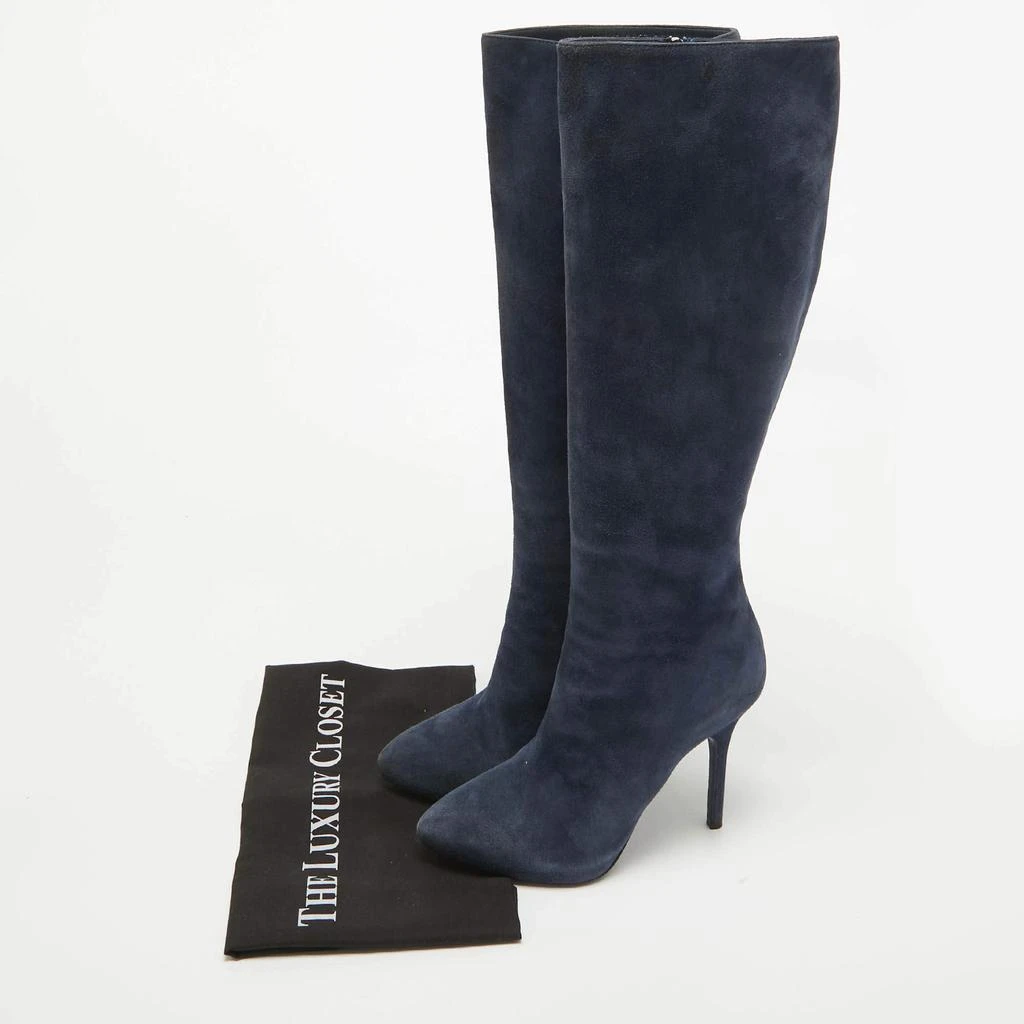 Dior Dior Blue Suede Knee Length Boots Size 37 9