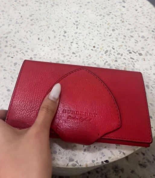 Burberry Burberry Red Leather Harlow Continental Wallet 2