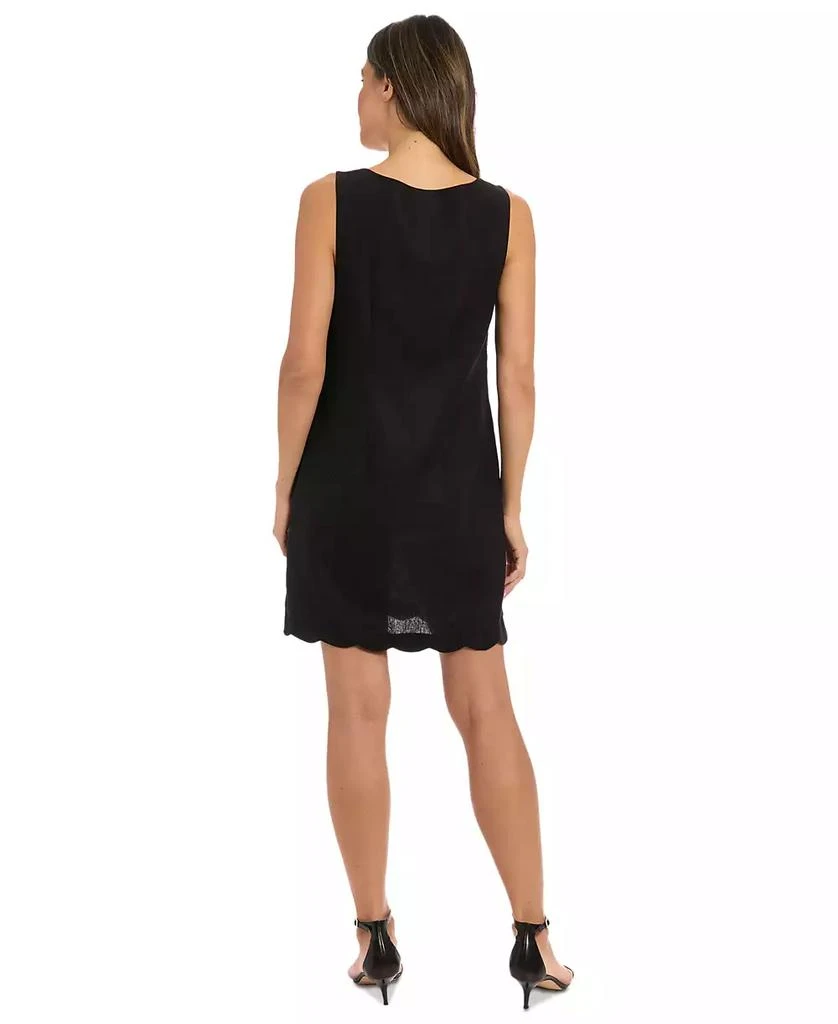 London Times Petite Square-Neck Scallop-Trim Shift Dress 5