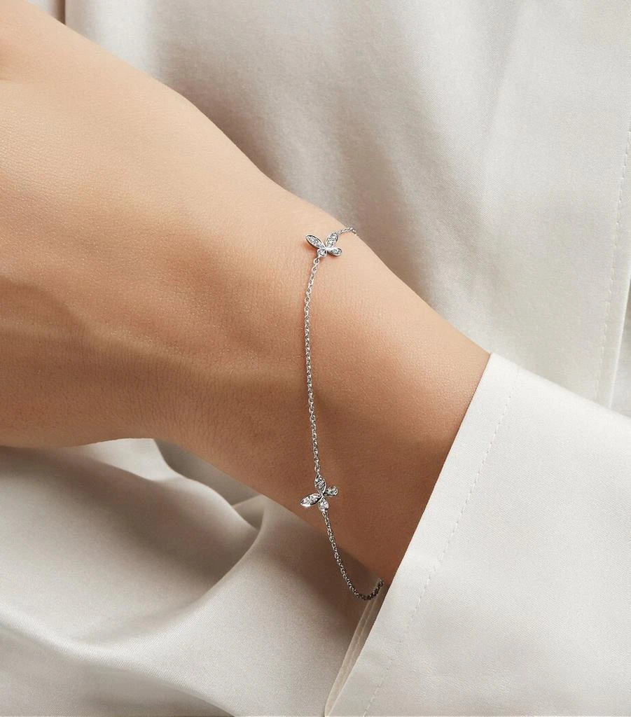 Graff Small White Gold and Diamond Butterfly Bracelet 2