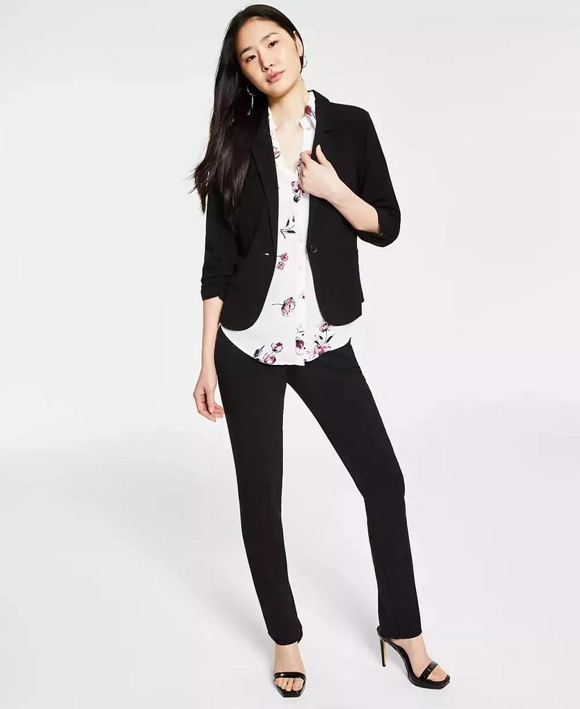 BCX Juniors' Ruched 3/4-Sleeve Blazer 1