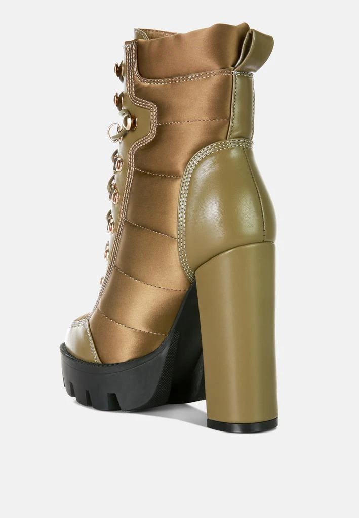 London Rag scotch high heel quilted satin biker boots 3